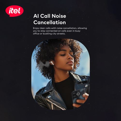 itel TWS BudsAir Pro Earphones Earbuds Bluetooth5.4ENC WHITE