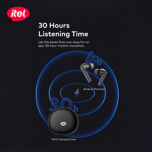 itel TWS BudsAir Pro Earphones Earbuds Bluetooth5.4ENC WHITE